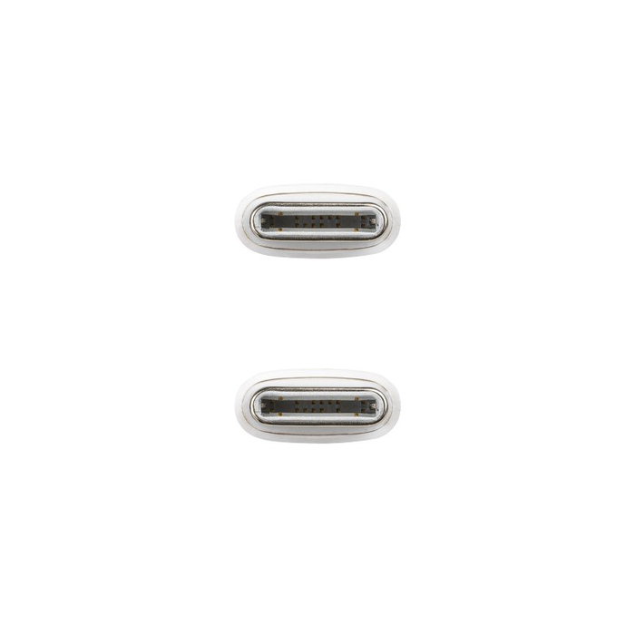 NANO CABLE Cable USB-C a USB-C 2.0, 60W, 2m, Blanco NANO CABLE Cable USB-C a USB-C 2.0, 60W, 2m, Blanco